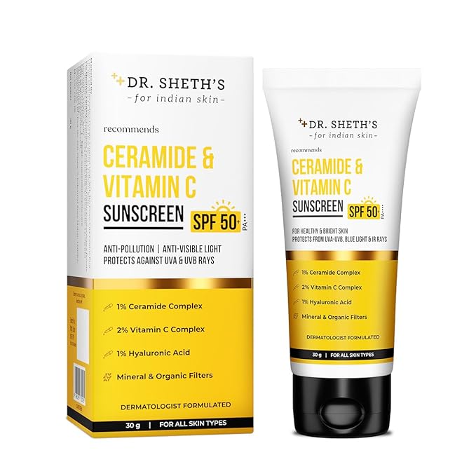 Best Vitamin C Sunscreen SPF 50 no white cast glowing skin