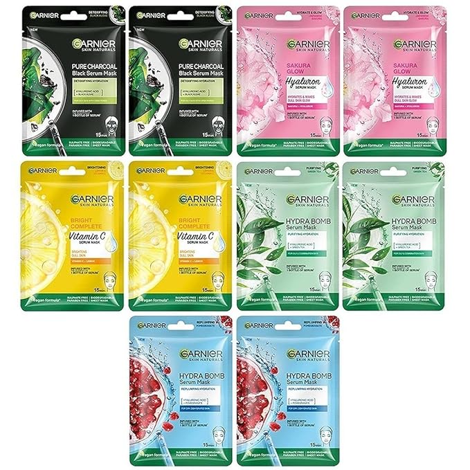 best sheet mask combo 10 pieces garnier face masks
