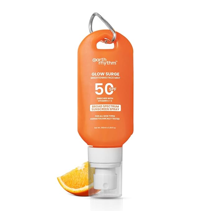 A lightweight, non-greasy Earth Rhythm Sunscreen Spray with broad-spectrum SPF and Vitamin C for effective, antioxidant-rich sun protection.